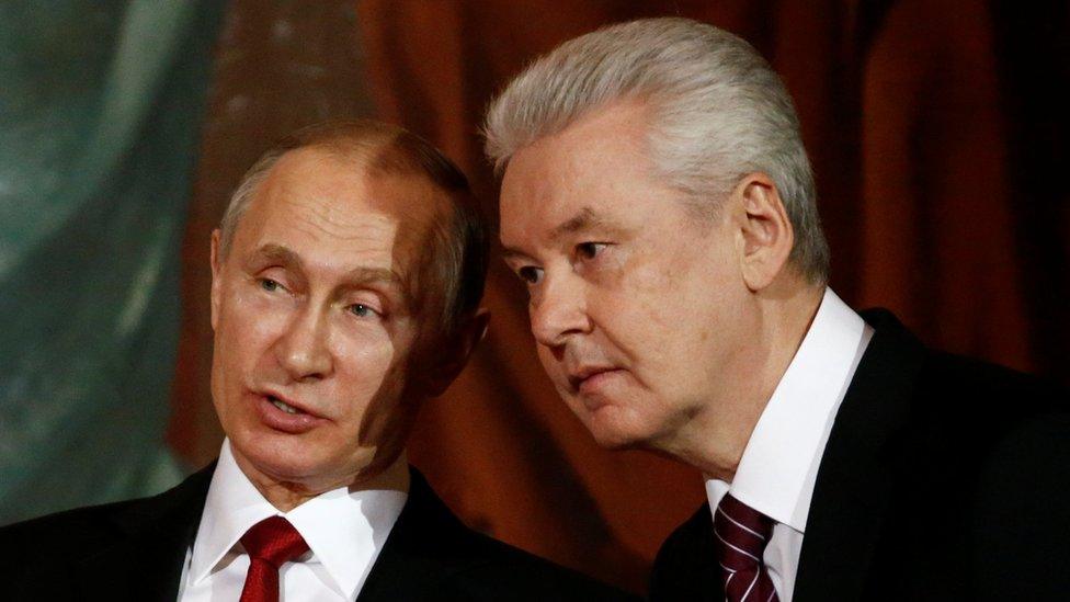 President Putin (L) and Mayor Sobyanin, 15 Apr 17