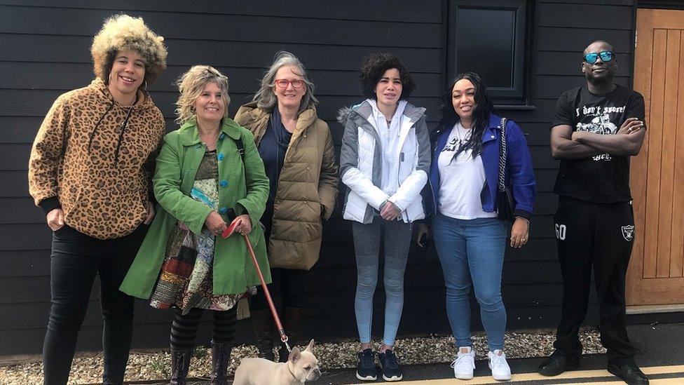 Afrika Green (far left) with members of Bury St Edmunds for Black Lives