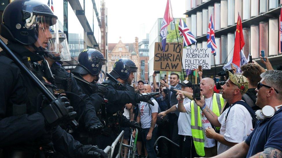 Protesters outside Old Bailey