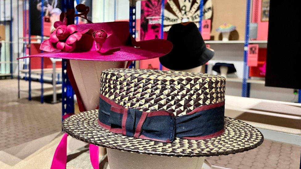 Hats on display at Hats Made Me exhibition in Luton