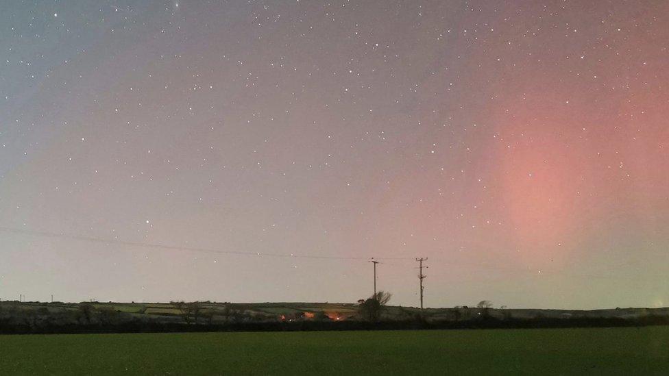 northern lights in Cornwall