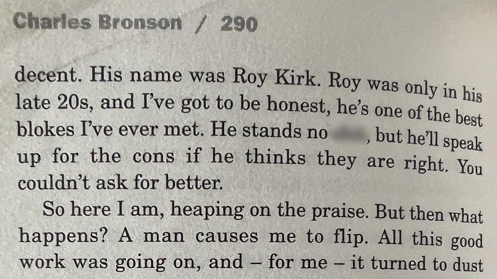 Extract from Charles Bronson book