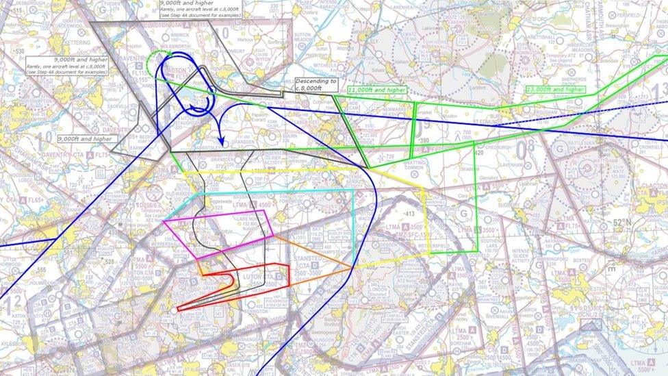 Map showing the new holding area above Cambridgeshire