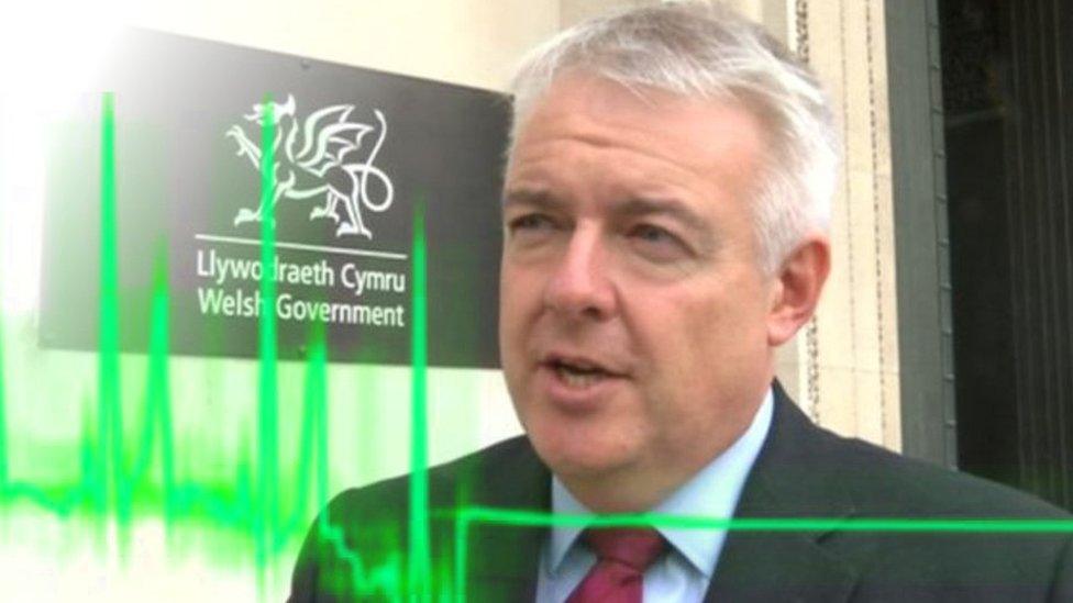 Carwyn Jones and monitor line