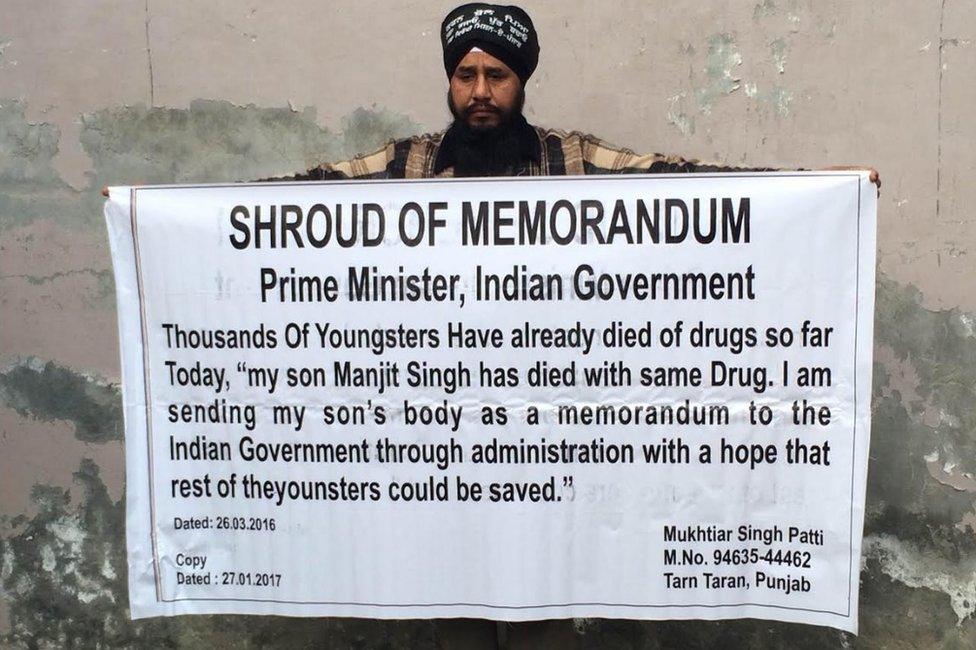 Mukhtiar Singh wants Mr Modi to form a policy against drug abuse