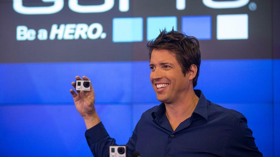 GoPro boss Nick Woodman in 2014 when the firm's shares started trading on the Nasdaq exchange