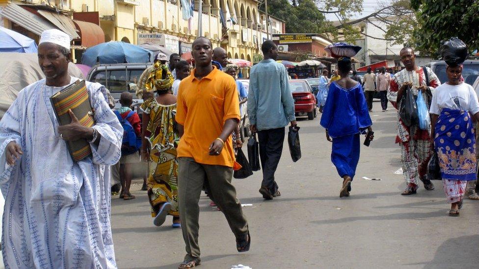 A street scene in Banjul, the capital