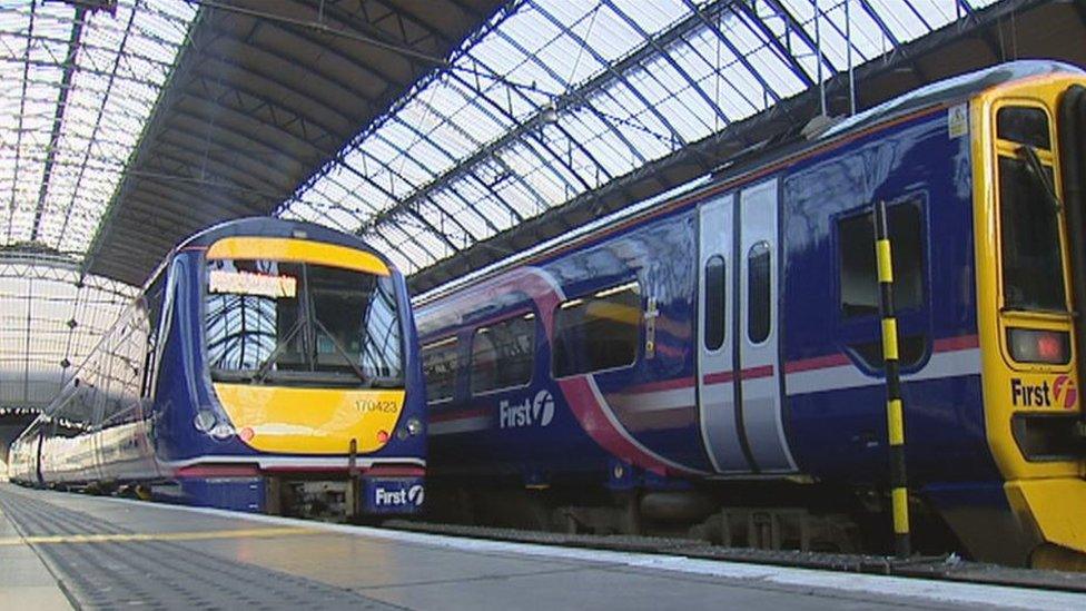 Trains in Glasgow's Queen Street station