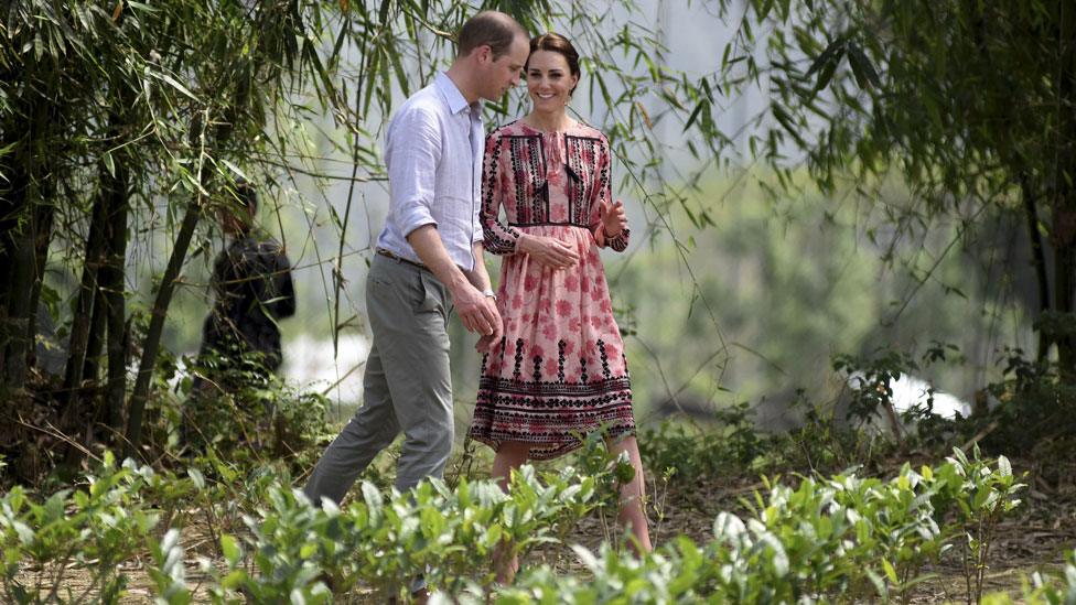 The Duke and Duchess of Cambridge visit a village tea garden in Kaziranga