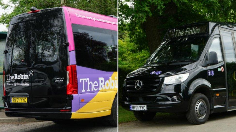 The Robin buses from the front and back