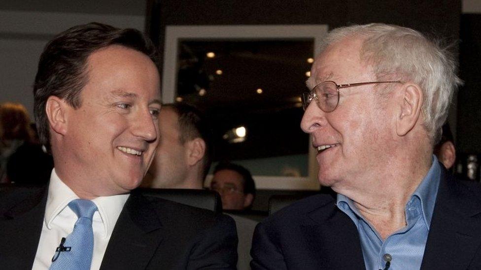 David Cameron meets Sir Michael Caine