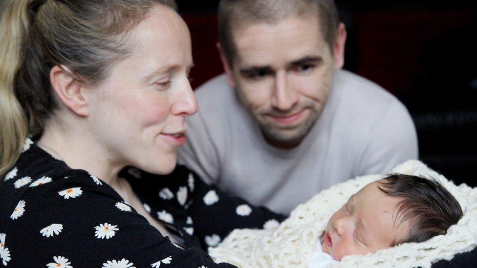 Lora and Neil Fachie with baby Fraser