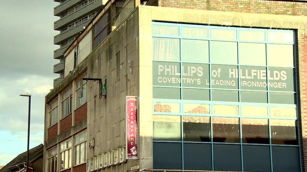 Shabby buildings and towerblocks in Hillfields