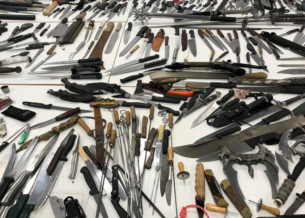 Weapons handed in to police