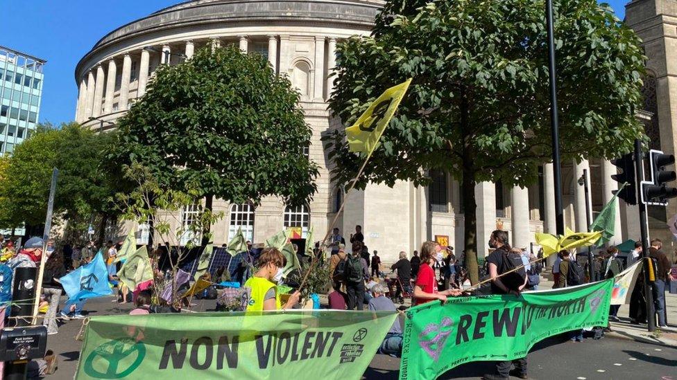 Extinction Rebellion protesters in Manchester