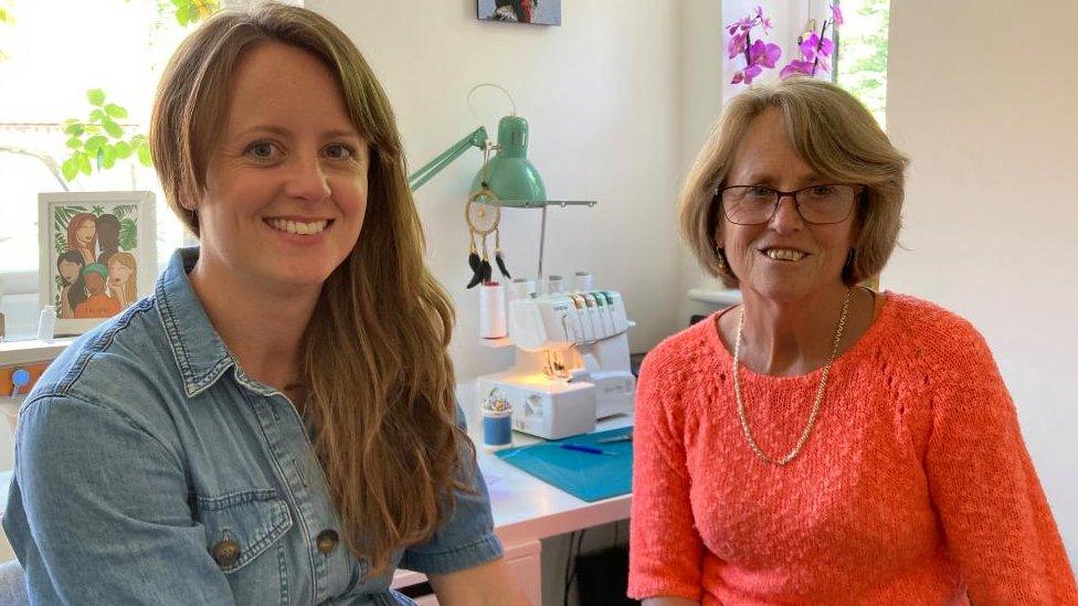 Jo Lomax with her mum Julia Leadbetter