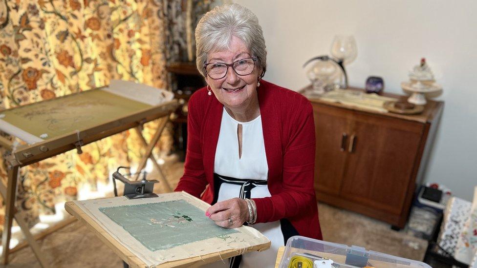 Jane Pavey in her home in Clifton, Bedfordshire