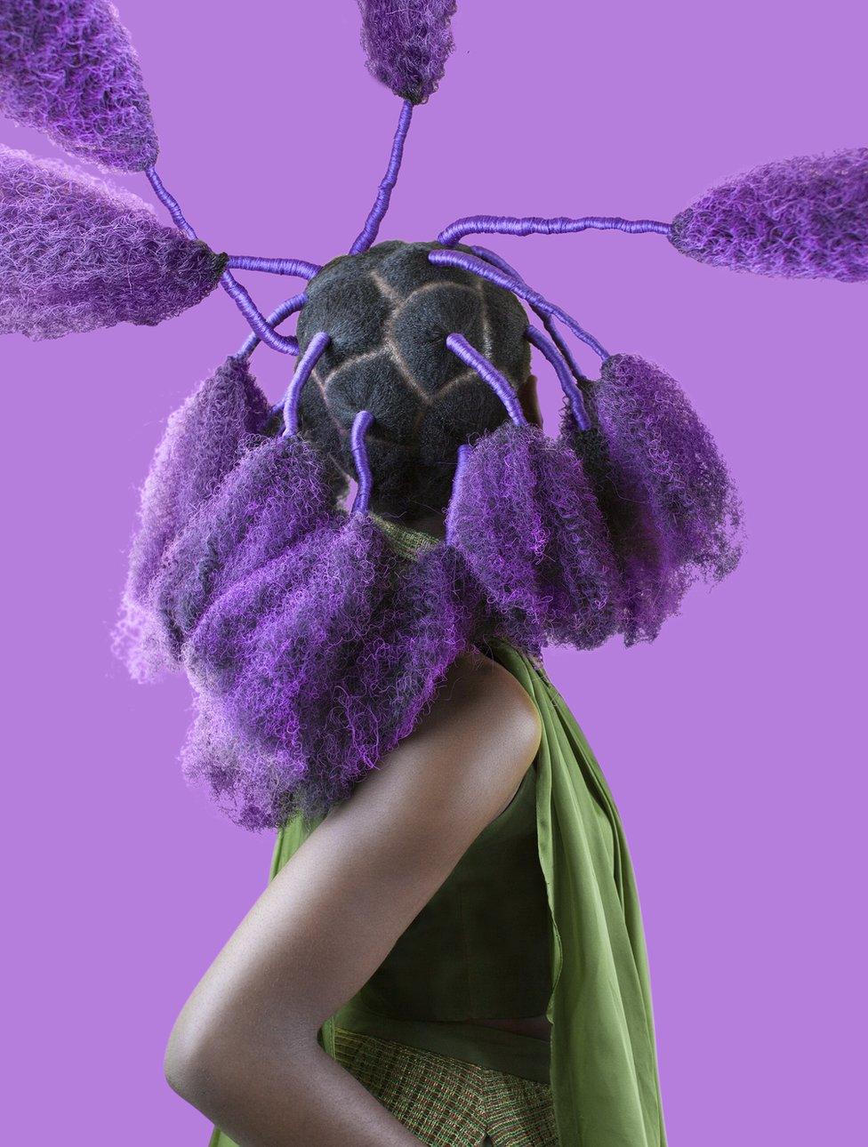 Portrait by Medina Dugger showing African hair braiding