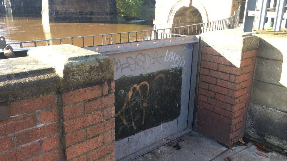 Floodgates closed on the River Ouse