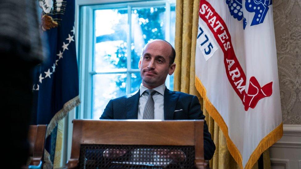 Stephen Miller in an oval office meeting