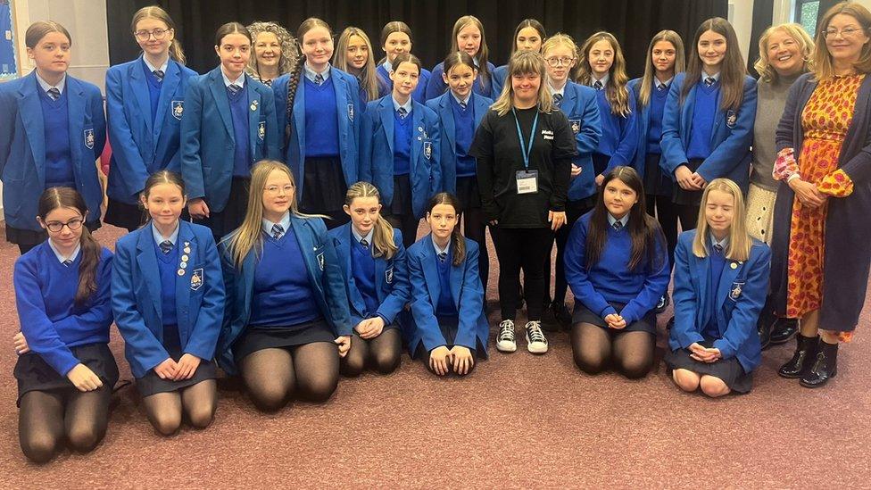 st marys pupils in Derry with eve mcivor