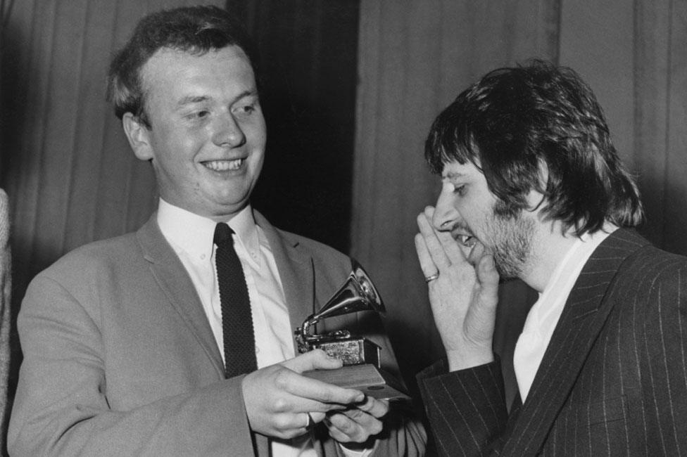 Geoff Emerick with Ringo Starr in 1968