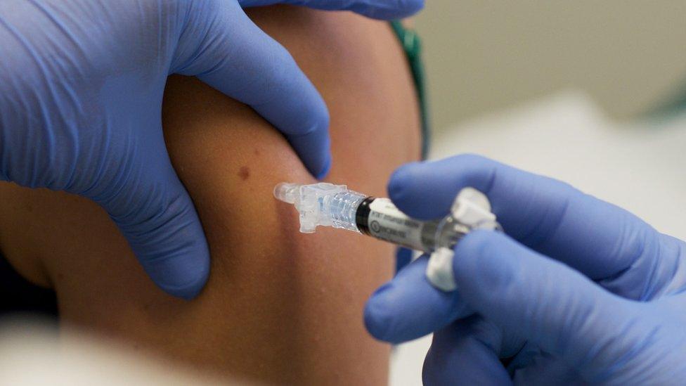 Patient getting an injection