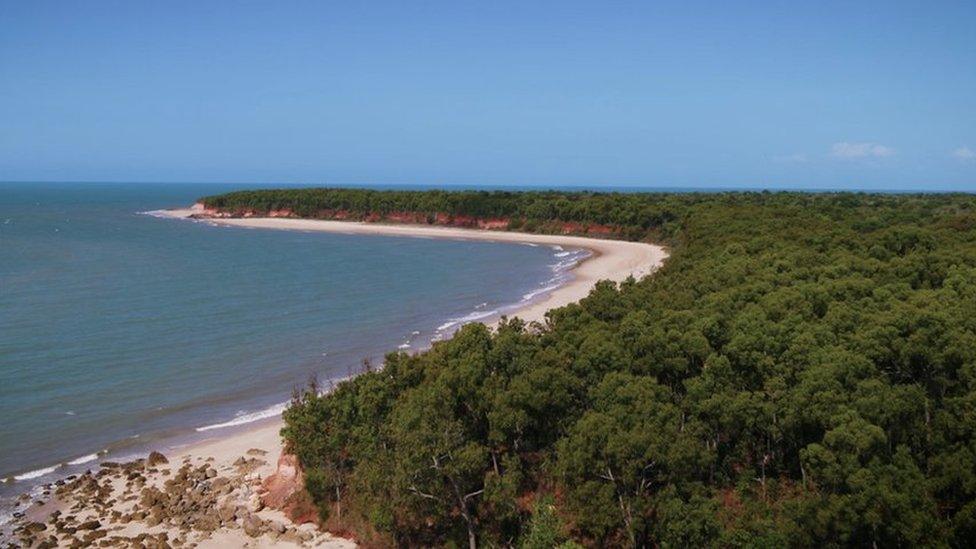 The coastline along Melville Island, the largest of the Tiwi Islands