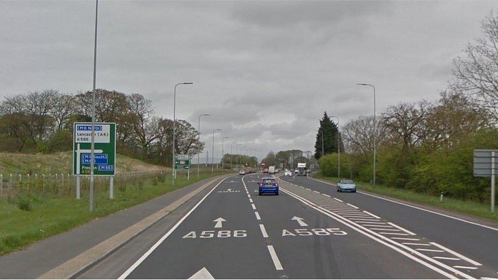 A586 near Windy Harbour crossroads