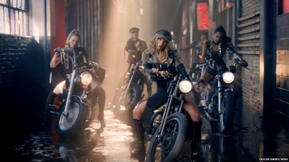 Taylor Swift as a biker