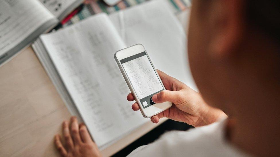 Child learning on a phone