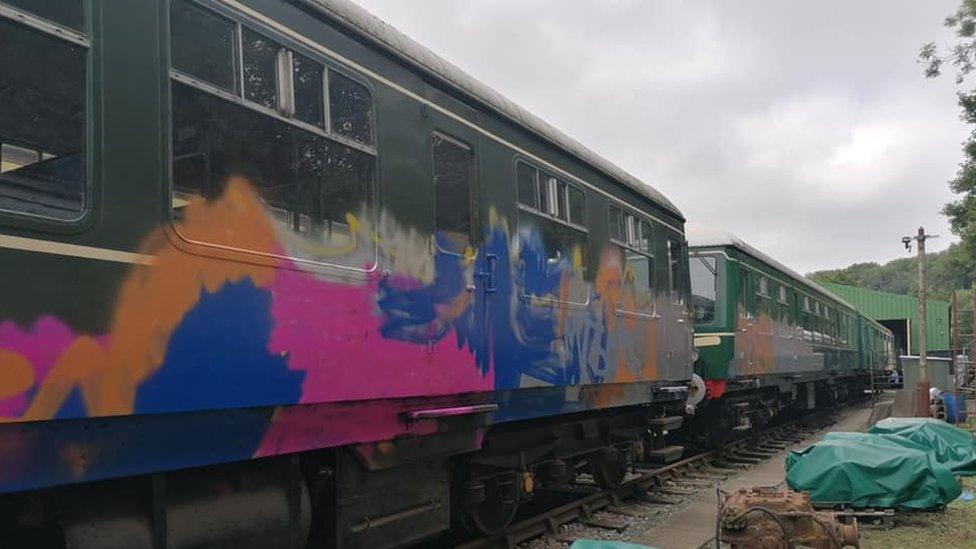 Graffiti on train