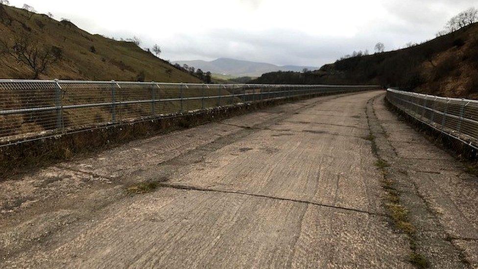 Damaged surface of Smardale Gill viaduct