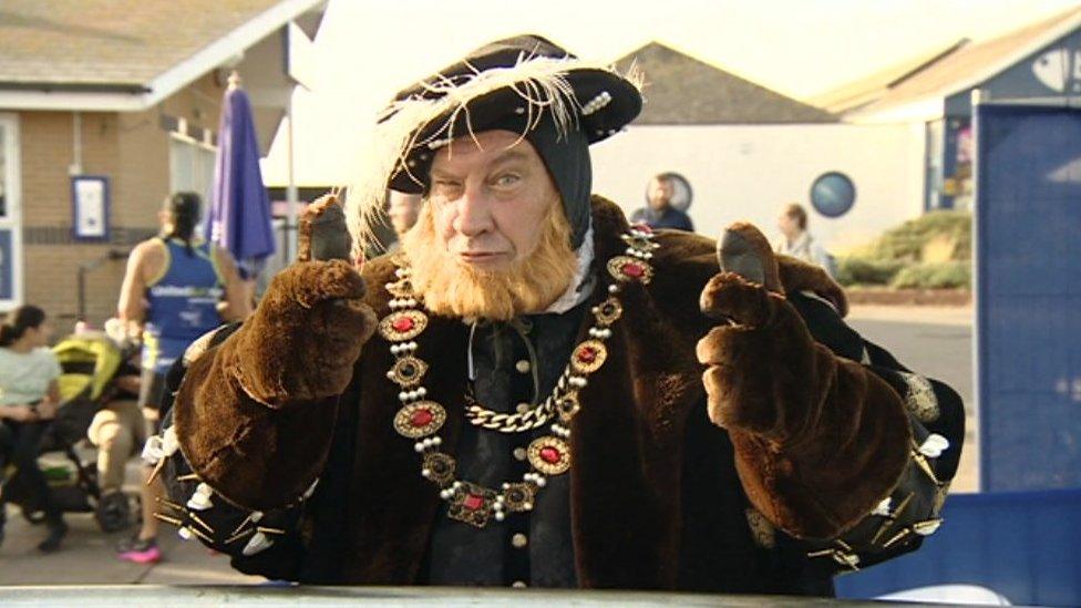 Man dressed up as King Henry VIII