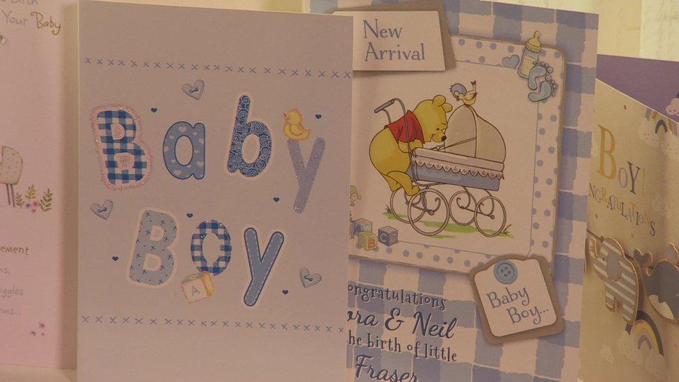 Cards celebrating a new baby