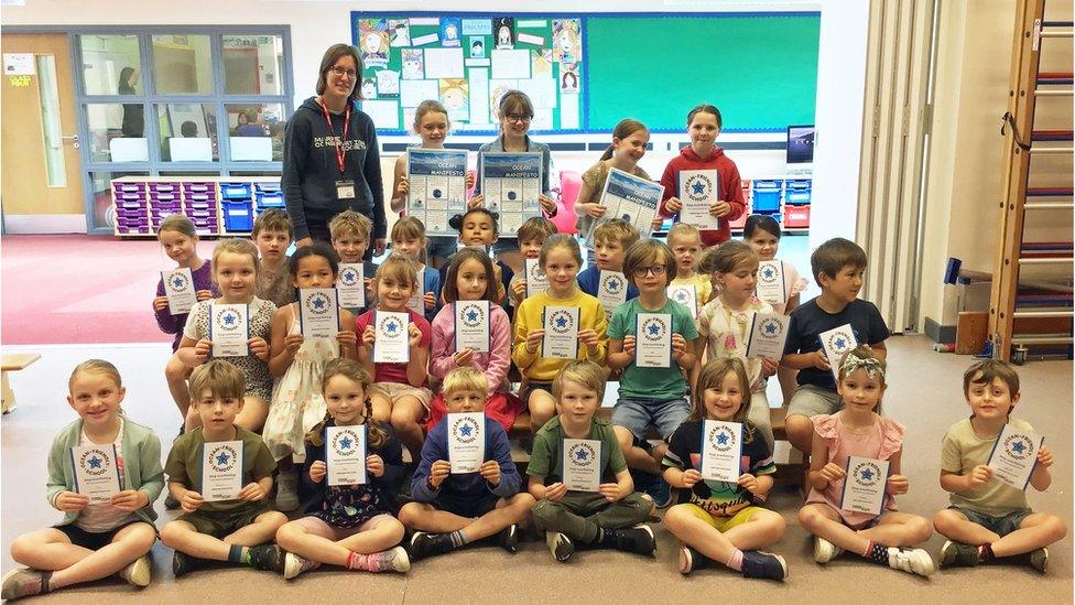 Jenny Lumb, from the Marine Conservation Society, came to the school to present its award