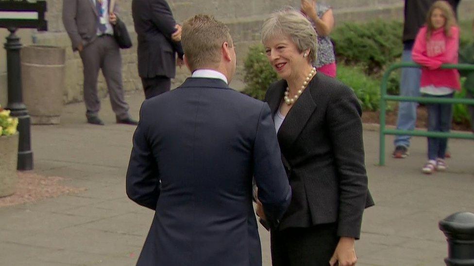 It is Theresa May's first visit to the Irish border since the Brexit referendum