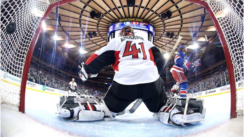 Ottawa Senators goalie Craig Anderson in net