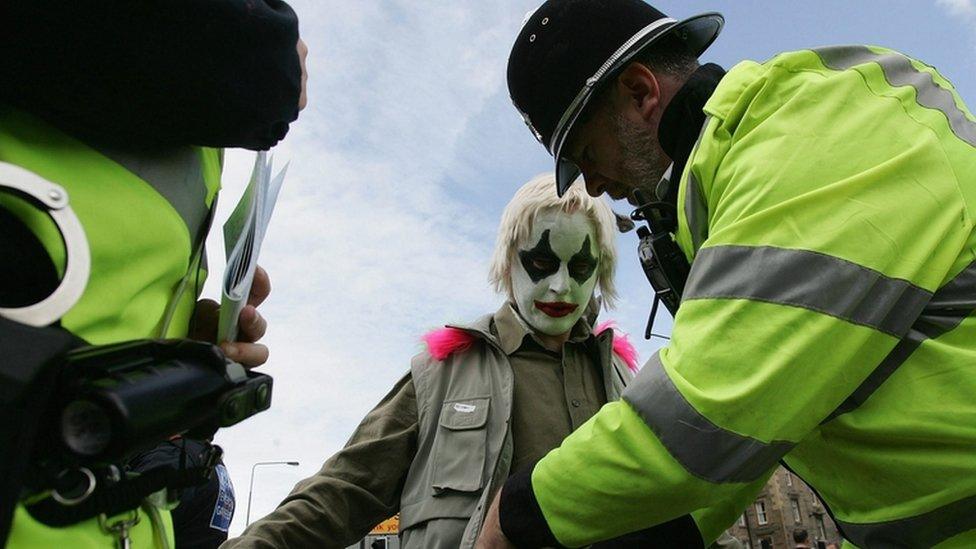 Protestor ahead of G8 summit at Gleneagles