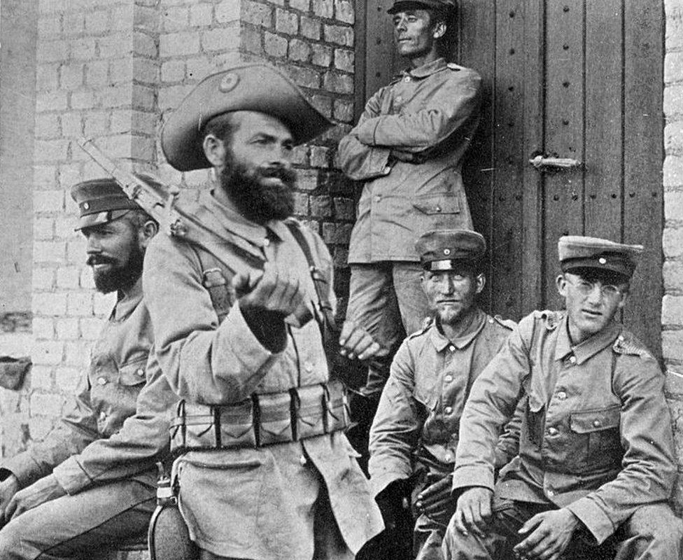 Troops in German South West Africa (now Namibia) at the time of the Herero revolt of 1904