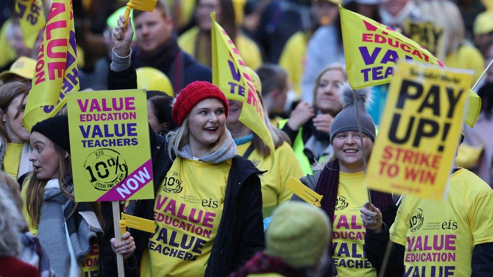 Teachers march in Glasgow