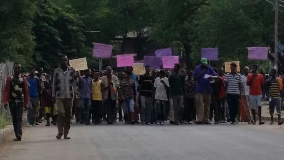 Demonstrators in Gambella