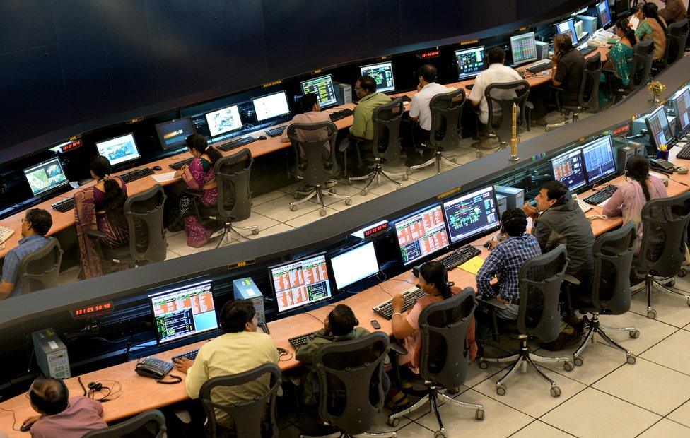 Isro scientists and engineers monitor the Mars Orbiter Mission (MOM) in Bangalore on November 27, 2013