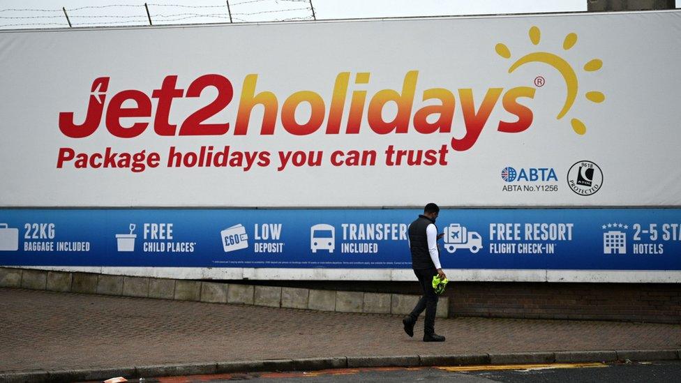 Billboard outside Leeds/Bradford Airport