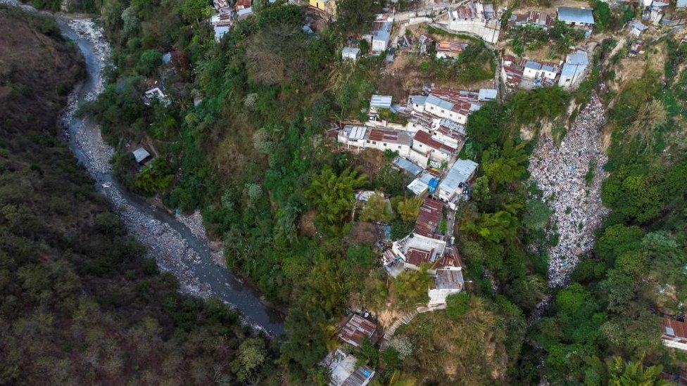 A general view of an illegal dump on the banks of the Las Vacas river