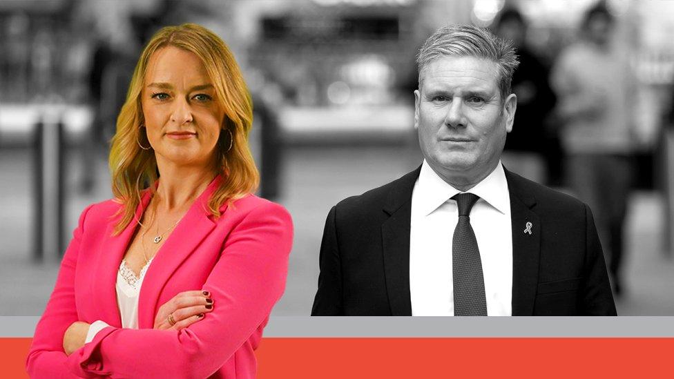 Laura Kuenssberg and Keir Starmer graphic