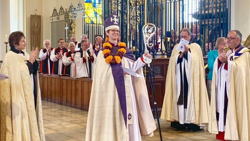 The Right Reverend Libby Lane has been officially appointed as the Bishop of Derby during a traditional ceremony