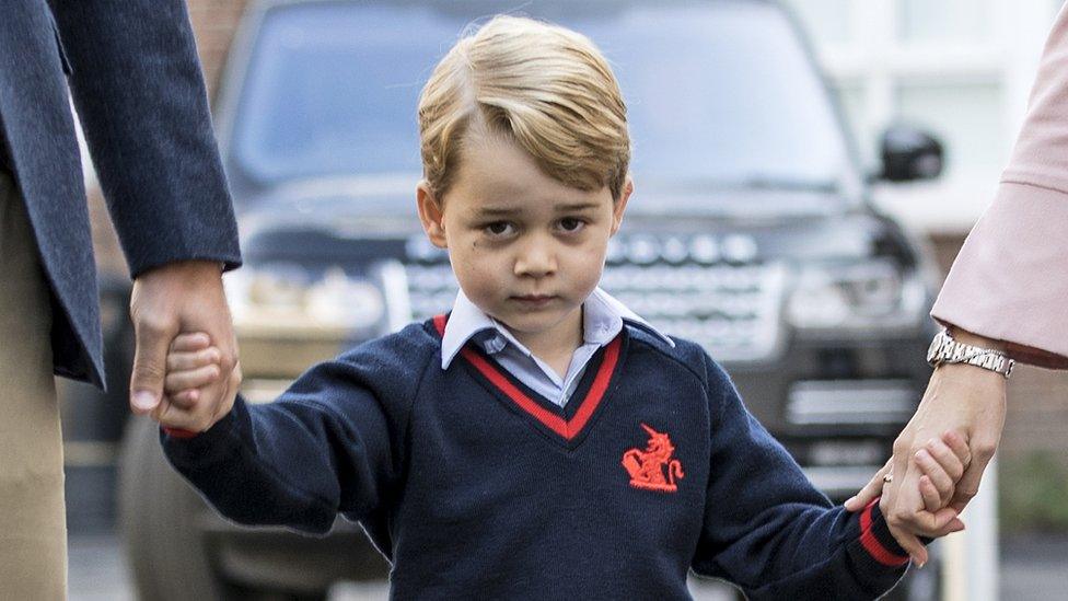 Prince George on his first day of school