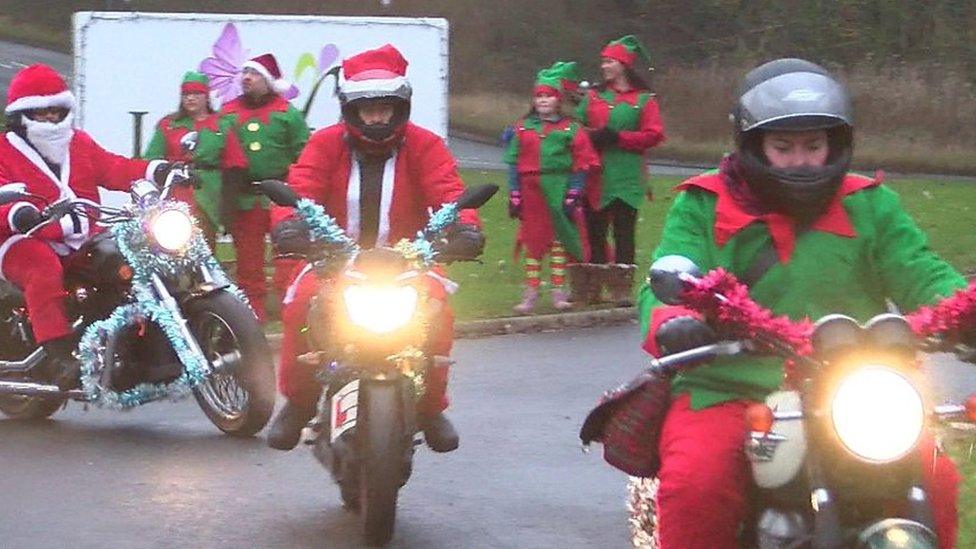 Santa bike ride