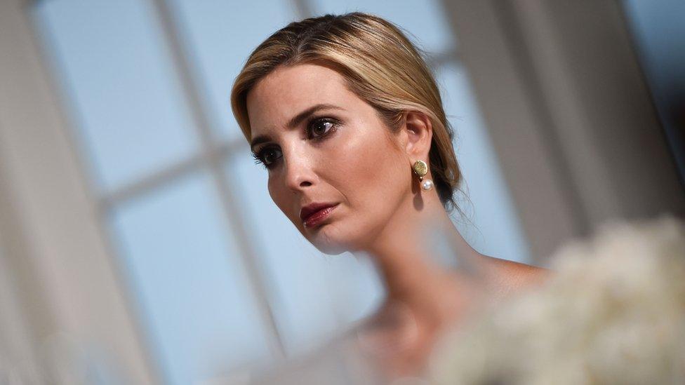 US President's Special Advisor and daughter Ivanka Trump attends a dinner with the US president and business leaders in Bedminster, New Jersey, on August 7, 201